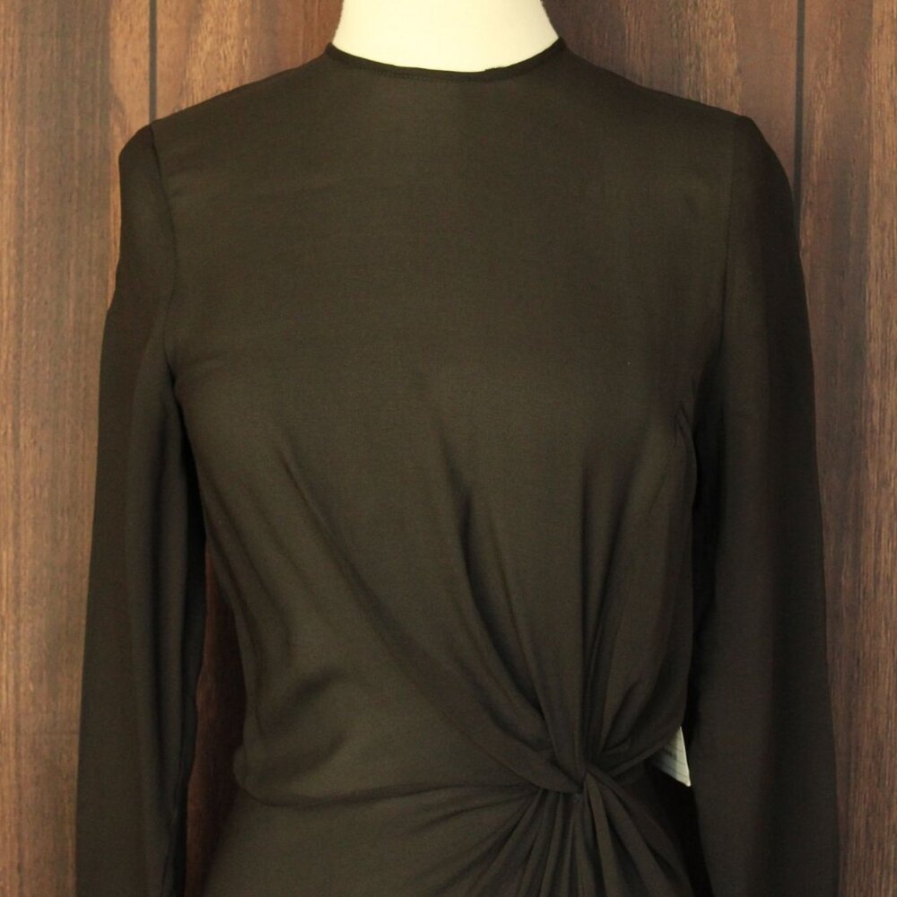 Anine Bing New With Tags Black Dress, Sz Small, Silk Chiffon, Asymmetrical Hem - Picture 3 of 12